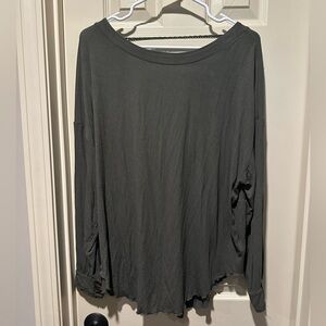 Free People Long Sleeve Open Back Twist Tee